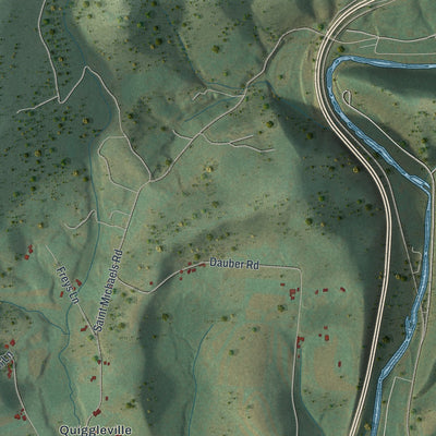 Second close-up of the map of Lycoming, Pennsylvania print showing more streets and buildings