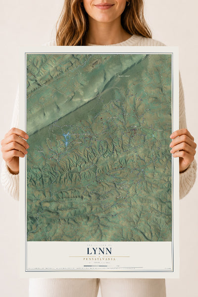 Map of Lynn, Pennsylvania, 18 x 24 inch unframed archival matte print