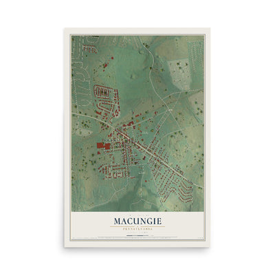 Map of Macungie, Pennsylvania, 12 x 18 inch unframed archival matte print