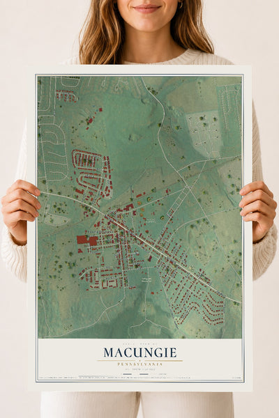 Map of Macungie, Pennsylvania, 18 x 24 inch unframed archival matte print