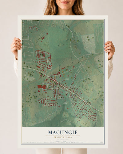 Map of Macungie, Pennsylvania, 24 x 36 inch unframed archival matte print