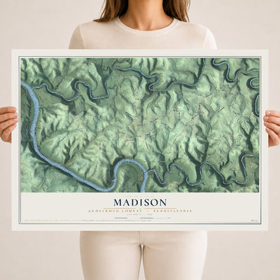 Map of Madison, Armstrong County, Pennsylvania, 18 x 24 inch unframed archival matte print