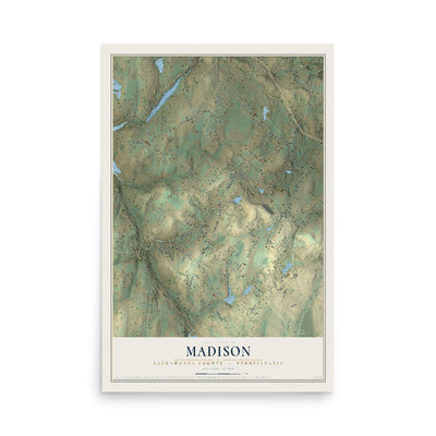Map of Madison, Lackawanna County, Pennsylvania, 12 x 18 inch unframed archival matte print