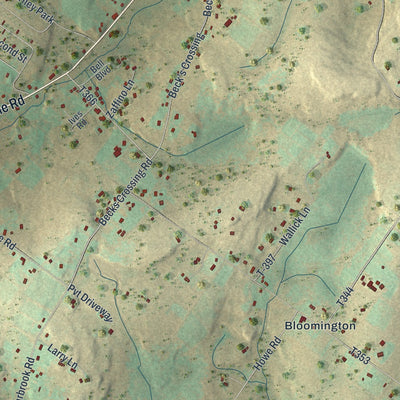 Close-up of the map of Madison, Lackawanna County, Pennsylvania print showing street and building detail