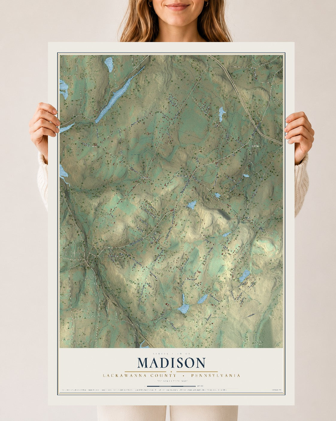 Map of Madison, Lackawanna County, Pennsylvania, 24 x 36 inch unframed archival matte print