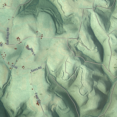 Second close-up of the map of Mahoning, Armstrong County, Pennsylvania print showing more streets and buildings