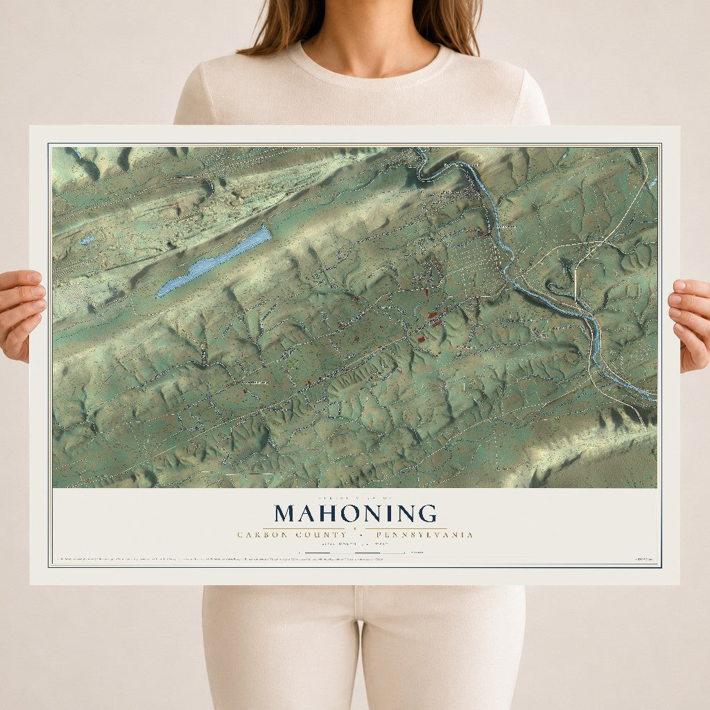 Map of Mahoning, Carbon County, Pennsylvania, 18 x 24 inch unframed archival matte print