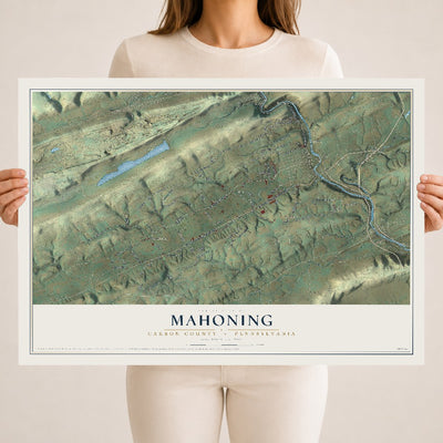 Map of Mahoning, Carbon County, Pennsylvania, 18 x 24 inch unframed archival matte print