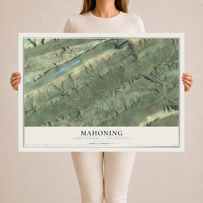 Map of Mahoning, Carbon County, Pennsylvania, 24 x 36 inch unframed archival matte print