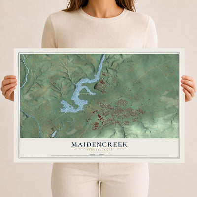 Map of Maidencreek, Pennsylvania, 12 x 18 inch unframed archival matte print