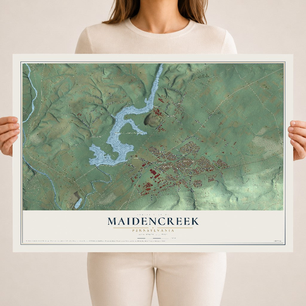 Map of Maidencreek, Pennsylvania, 18 x 24 inch unframed archival matte print