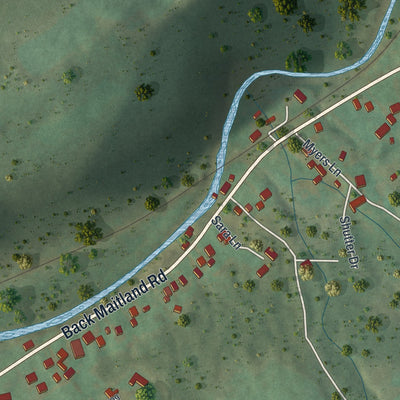 Close-up of the map of Maitland, Pennsylvania print showing street and building detail