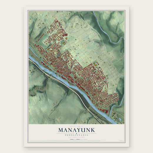 Manayunk, Pennsylvania map print, the full design
