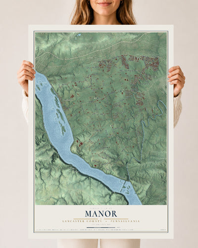 Map of Manor, Lancaster County, Pennsylvania, 24 x 36 inch unframed archival matte print
