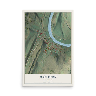 Map of Mapleton, Pennsylvania, 12 x 18 inch unframed archival matte print