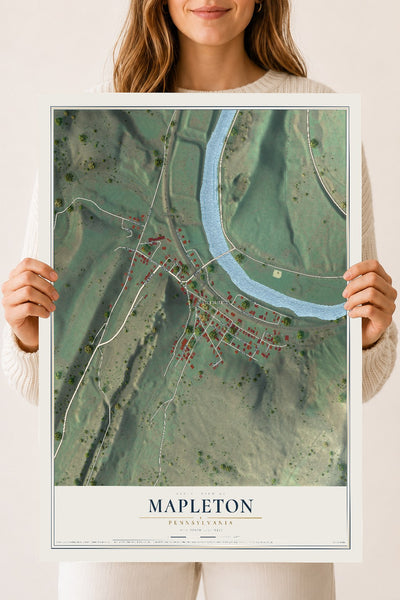 Map of Mapleton, Pennsylvania, 18 x 24 inch unframed archival matte print