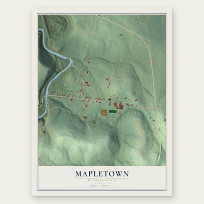 Mapletown, Pennsylvania map print, the full design