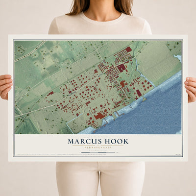 Map of Marcus Hook, Pennsylvania, 18 x 24 inch unframed archival matte print