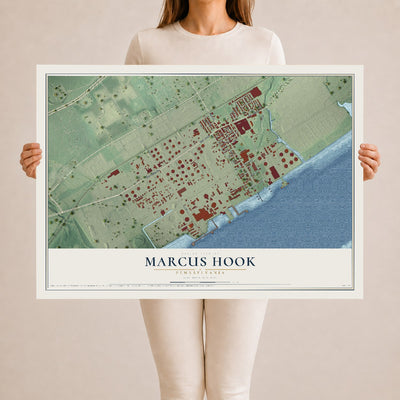 Map of Marcus Hook, Pennsylvania, 24 x 36 inch unframed archival matte print