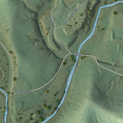 Second close-up of the map of Marianna, Pennsylvania print showing more streets and buildings