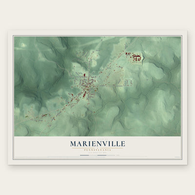 Marienville, Pennsylvania map print, the full design