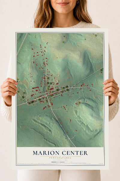 Map of Marion Center, Pennsylvania, 18 x 24 inch unframed archival matte print