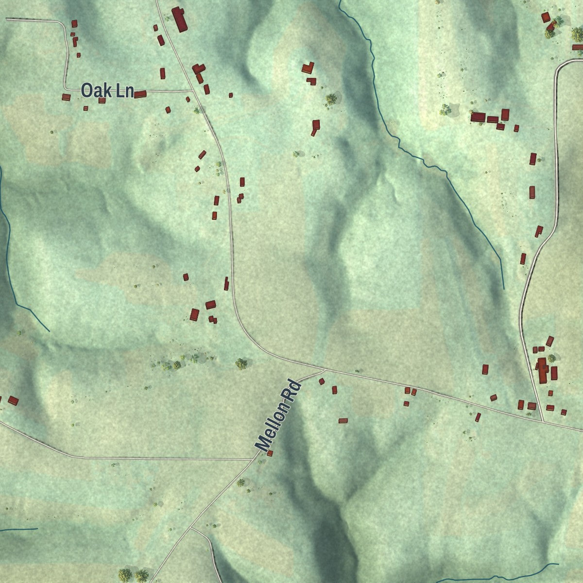 Second close-up of the map of Marion, Beaver County, Pennsylvania print showing more streets and buildings