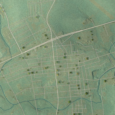 Second close-up of the map of Marion, Berks County, Pennsylvania print showing more streets and buildings