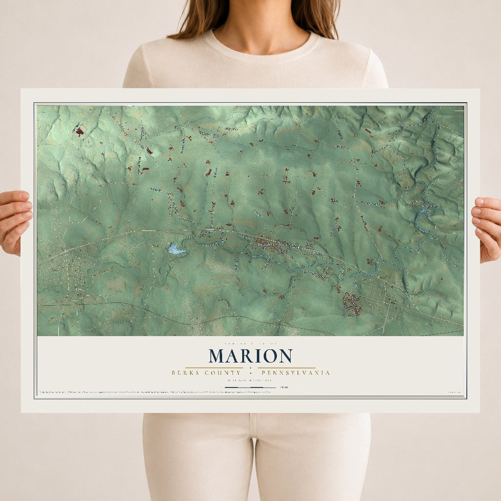 Map of Marion, Berks County, Pennsylvania, 18 x 24 inch unframed archival matte print