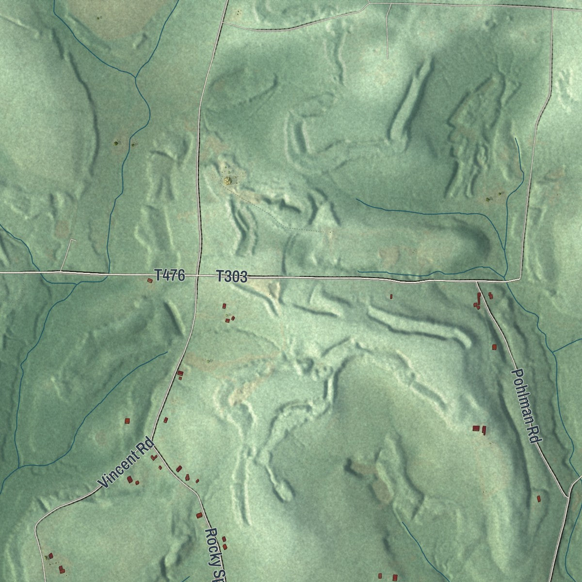 Close-up of the map of Marion, Butler County, Pennsylvania print showing street and building detail
