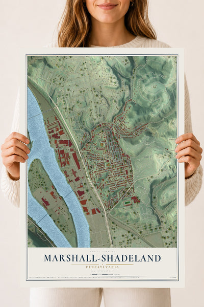 Map of Marshall-Shadeland, Pennsylvania, 18 x 24 inch unframed archival matte print