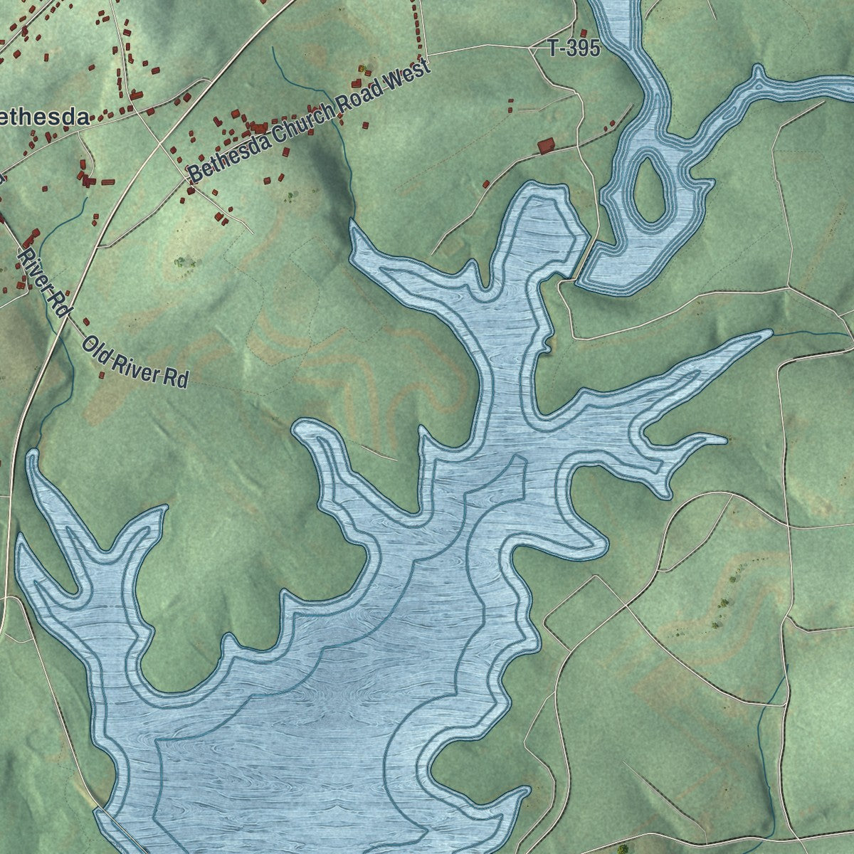 Second close-up of the map of Martic, Pennsylvania print showing more streets and buildings