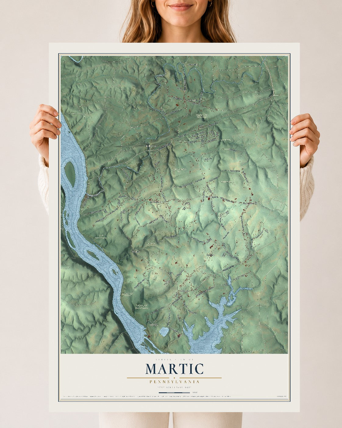 Map of Martic, Pennsylvania, 24 x 36 inch unframed archival matte print