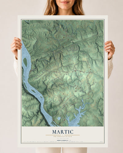 Map of Martic, Pennsylvania, 24 x 36 inch unframed archival matte print