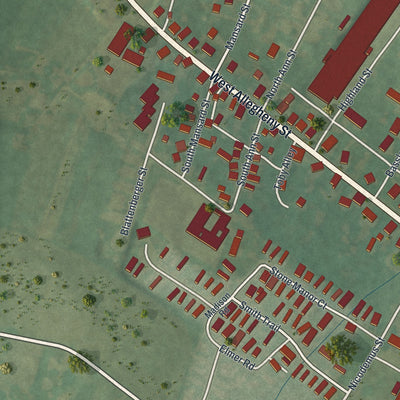 Second close-up of the map of Martinsburg, Pennsylvania print showing more streets and buildings