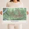 Map of Masontown, Pennsylvania, 12 x 18 inch unframed archival matte print