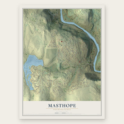 Masthope, Pennsylvania map print, the full design