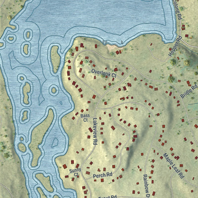 Close-up of the map of Masthope, Pennsylvania print showing street and building detail
