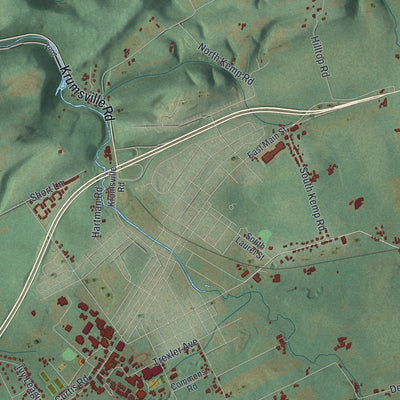Close-up of the map of Maxatawny, Pennsylvania print showing street and building detail