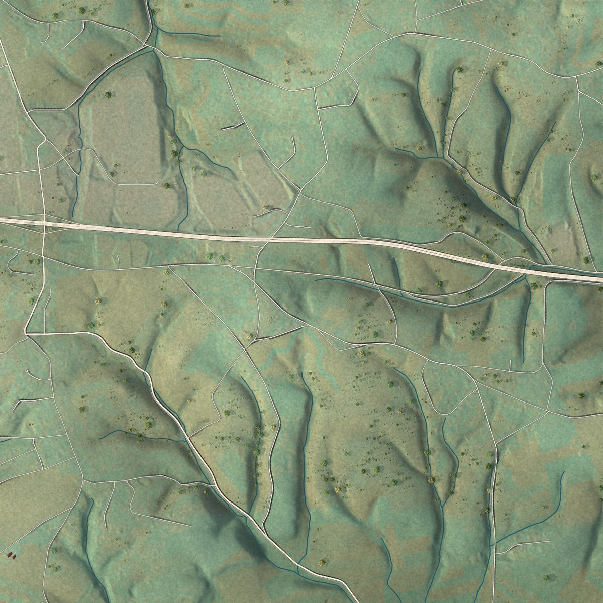 Second close-up of the map of Maxatawny, Pennsylvania print showing more streets and buildings