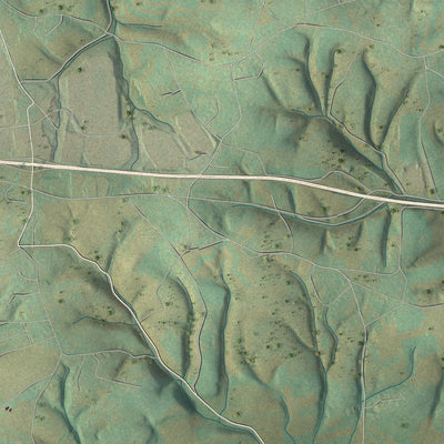 Second close-up of the map of Maxatawny, Pennsylvania print showing more streets and buildings