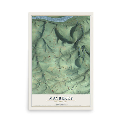 Map of Mayberry, Pennsylvania, 12 x 18 inch unframed archival matte print