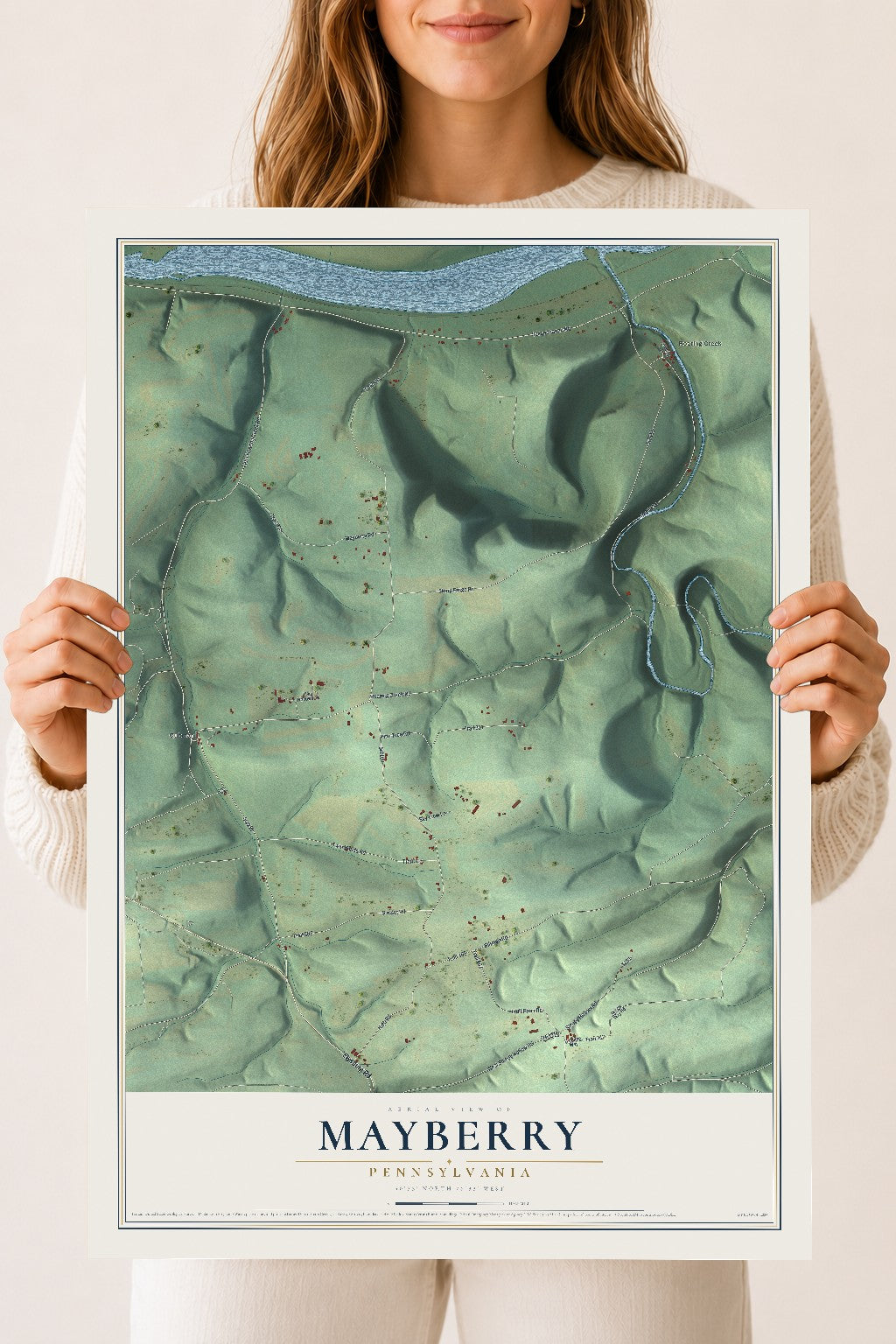 Map of Mayberry, Pennsylvania, 18 x 24 inch unframed archival matte print
