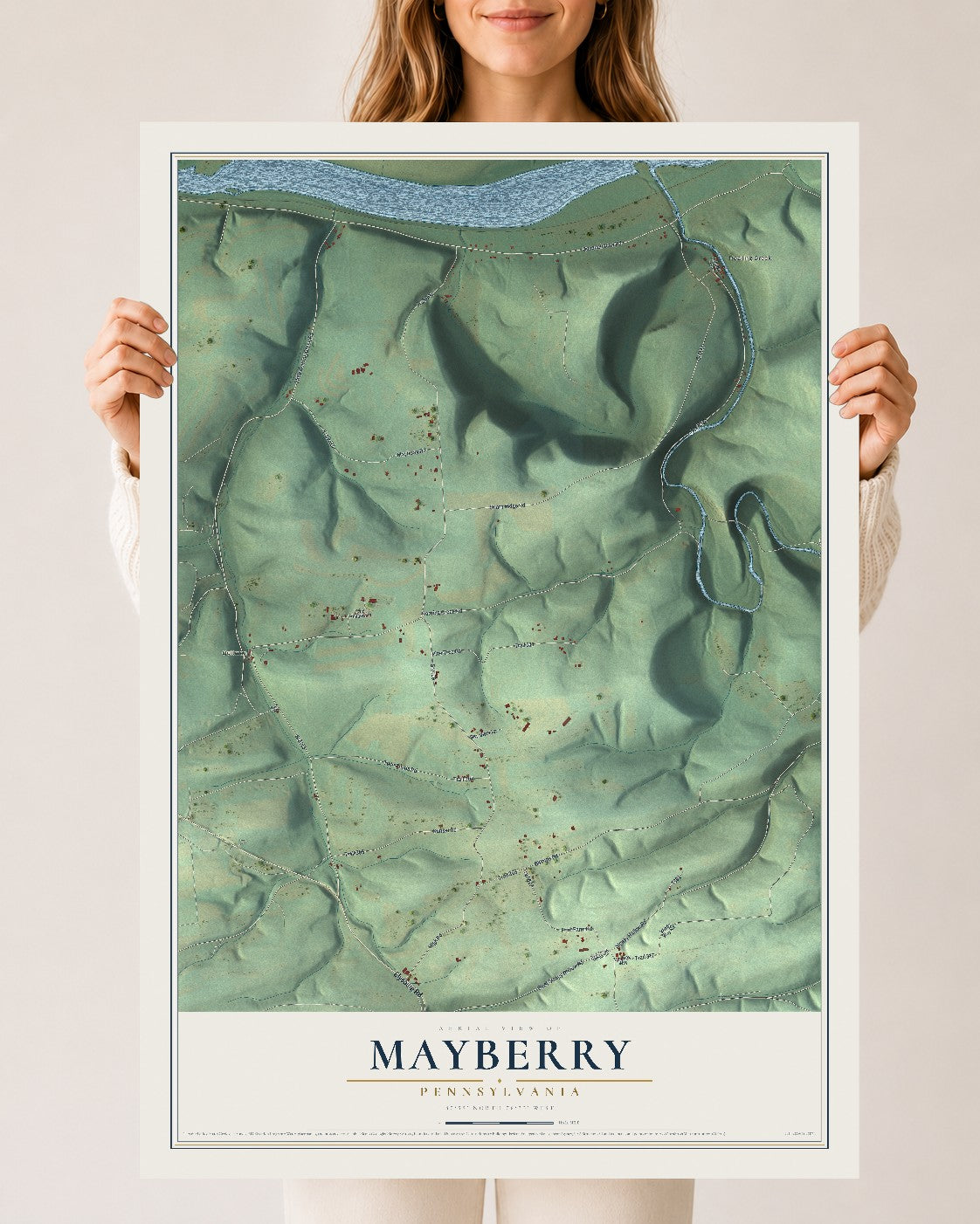 Map of Mayberry, Pennsylvania, 24 x 36 inch unframed archival matte print