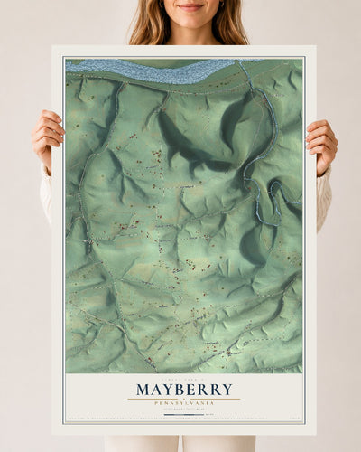 Map of Mayberry, Pennsylvania, 24 x 36 inch unframed archival matte print