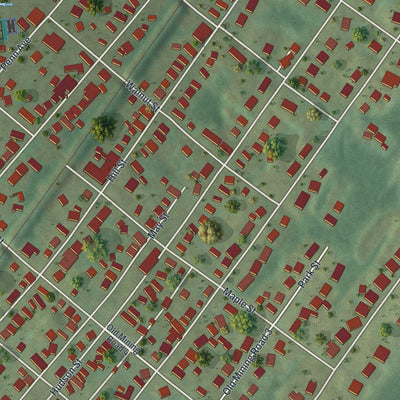 Close-up of the map of Mayfield, Pennsylvania print showing street and building detail