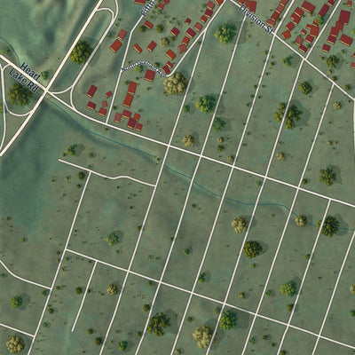 Second close-up of the map of Mayfield, Pennsylvania print showing more streets and buildings