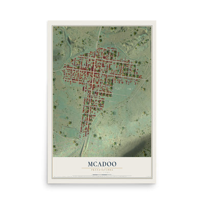 Map of McAdoo, Pennsylvania, 12 x 18 inch unframed archival matte print