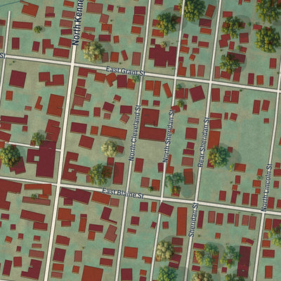 Close-up of the map of McAdoo, Pennsylvania print showing street and building detail