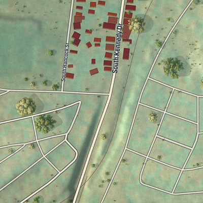 Second close-up of the map of McAdoo, Pennsylvania print showing more streets and buildings